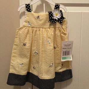 NWT Rare Editions yellow gingham dress - 18 months